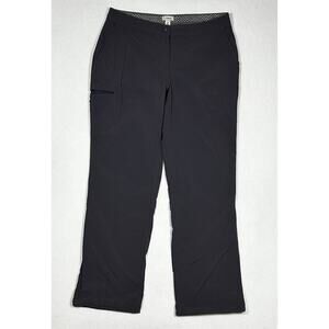 LL Bean Water Repellent Comfort Trail Pants Women 12 Mid-Rise Straight Cinch Hem